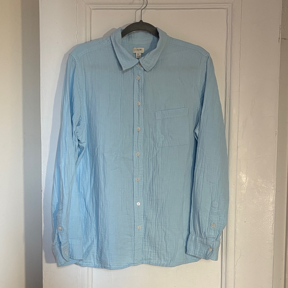 J. Crew Light Blue Cotton Button-Down Shirt XL